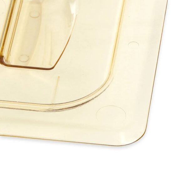 Cambro H-Pan: 1/6 Size Amber High Heat Handled Lid - Image 4